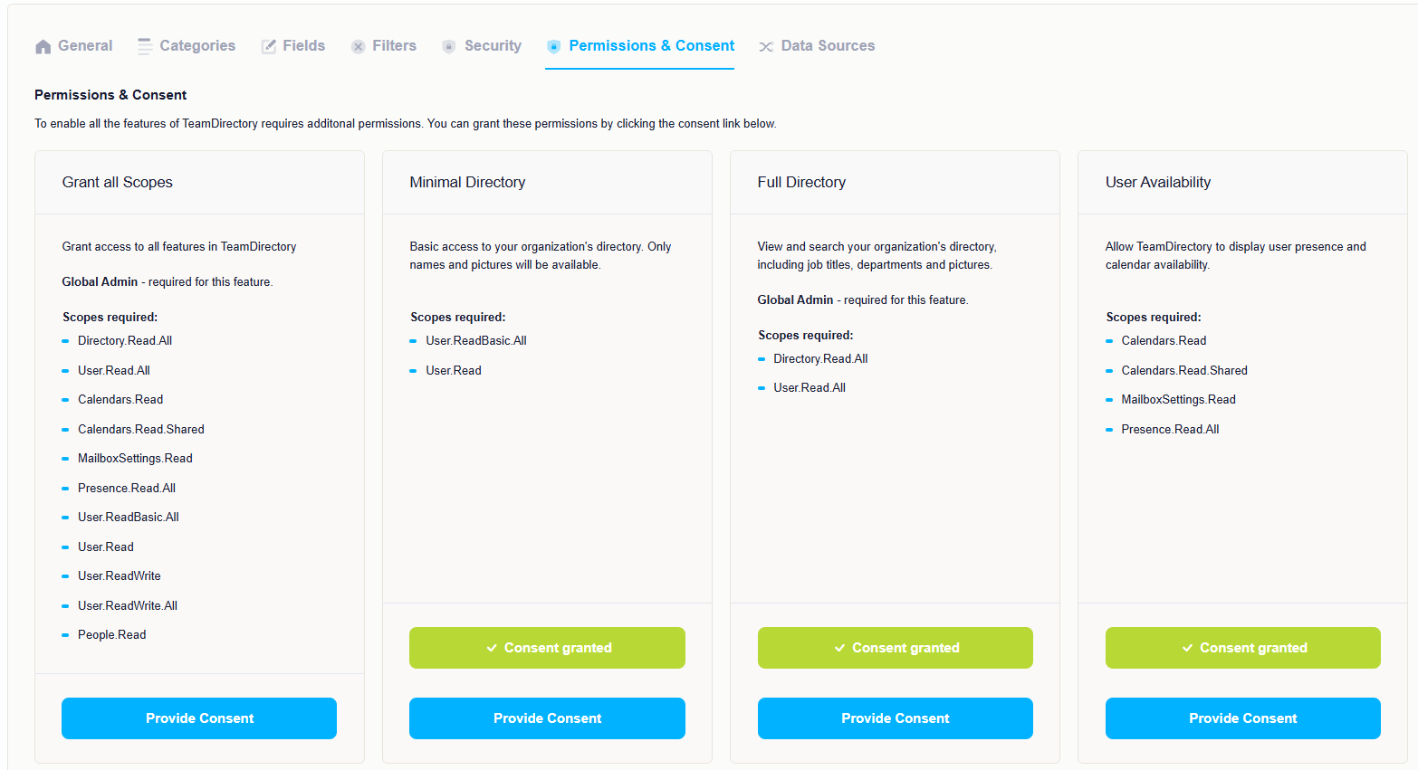 Permissions Table Screenshot